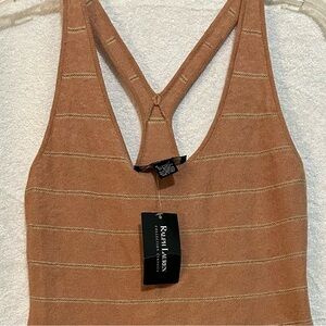 Ralph Lauren Knit Tank Dress – Medium – Rust Ribbed Racerback  NWT